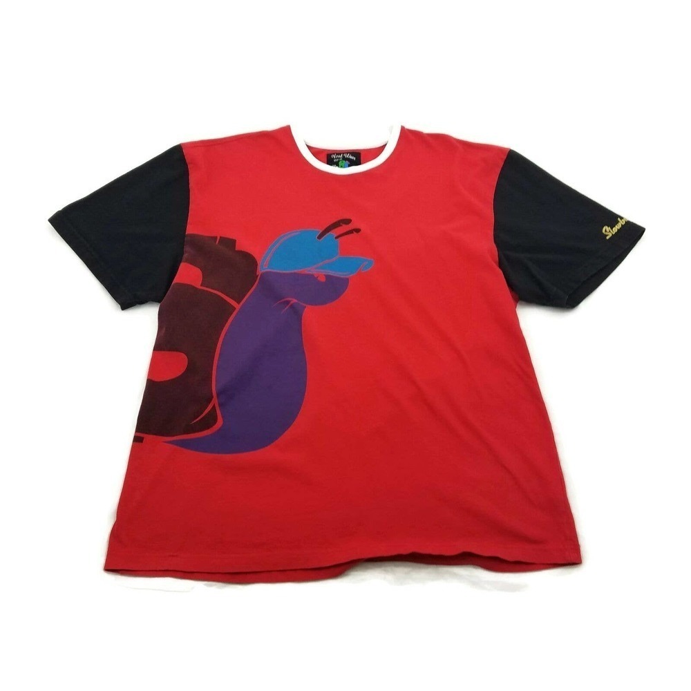 Slowbucks Viral Wear Mens Tshirt Racing Snail Slide In Short Sleeve Red 3XL